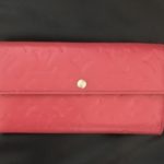 ルイ・ヴィトンの赤いエナメルの長財布をピンクにカラーチェンジ