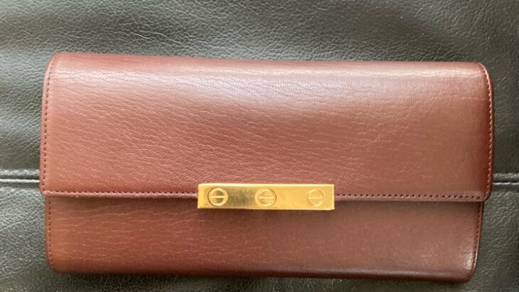 Cartier(カルティエ)長財布のスレ、色褪せを全体補修&染め直し